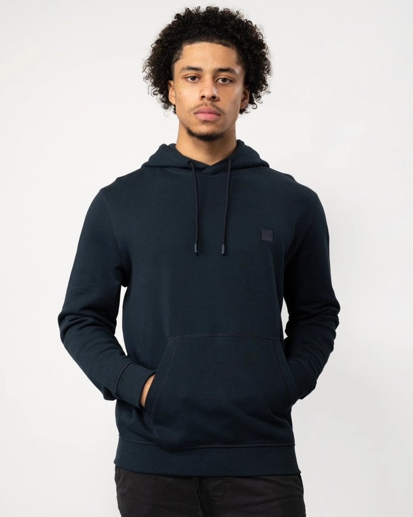 Hugo Boss Wetalk Mens Pullover Hoodie With Logo Patch NOS - Dark Blue - Size 2XL
